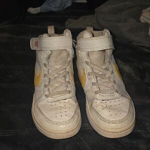 Nike High-Top Sneakers with Yellow Swoosh